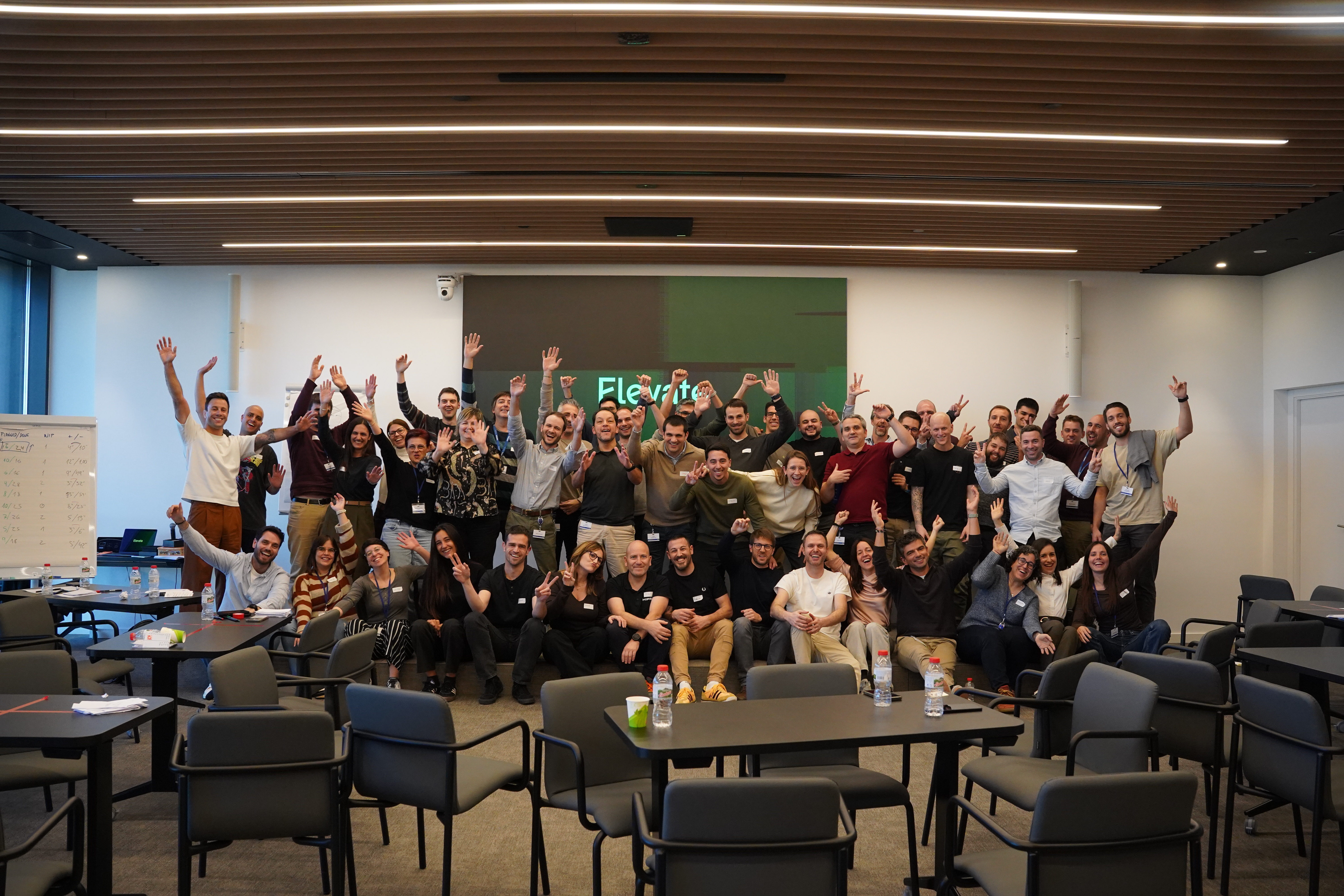 Elevate team running a leadership workshop with HIPRA